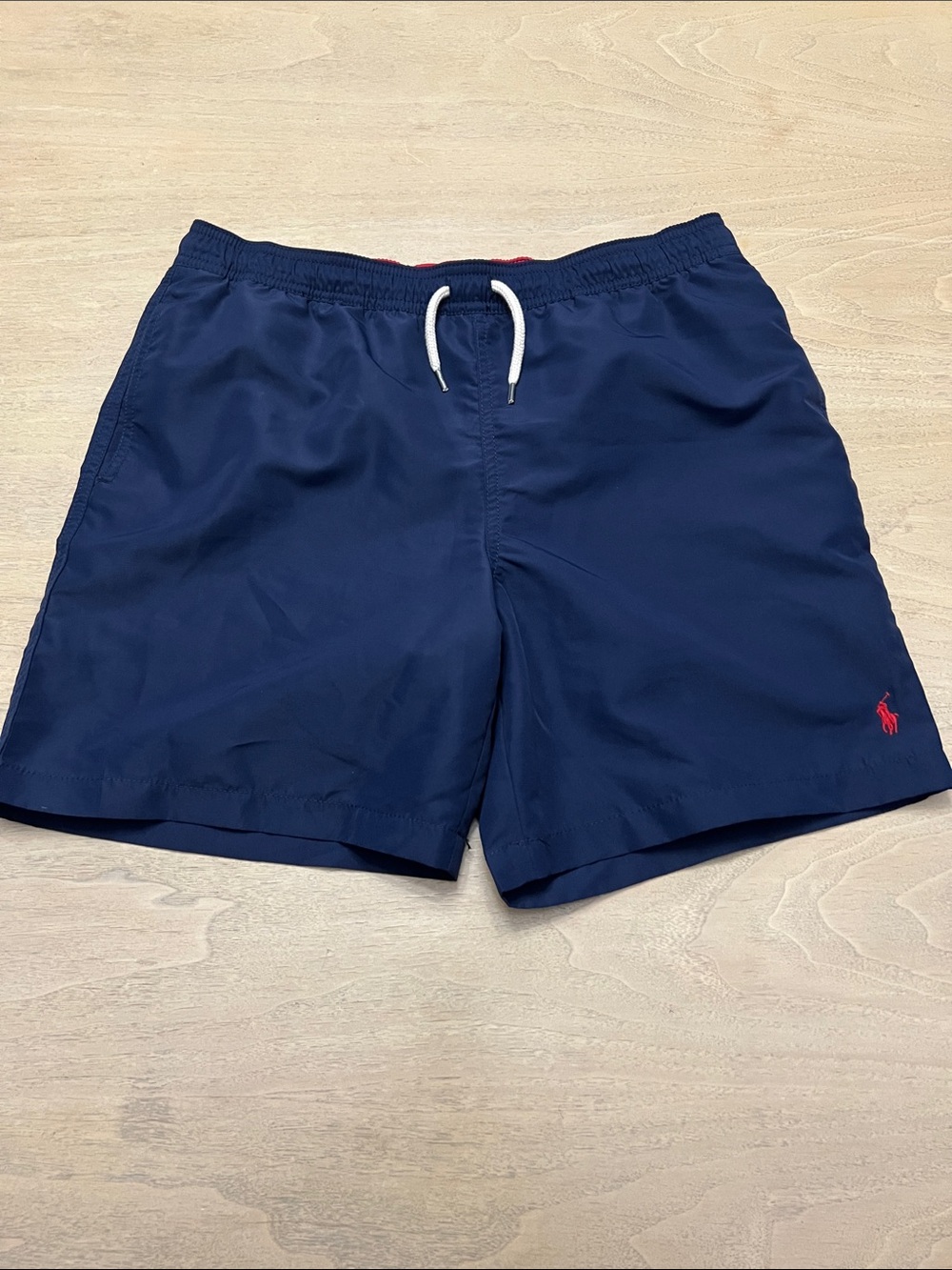 Polo by Ralph Lauren Navy Swim Trunks with Red Pony Accent